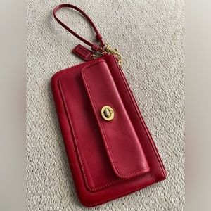 Red Vintage Coach Wristlet